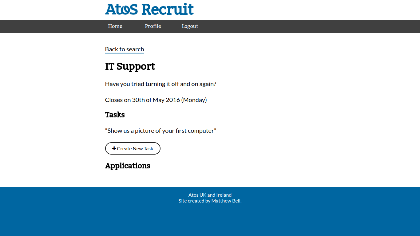 Image showing the Atos Recruit Platform project